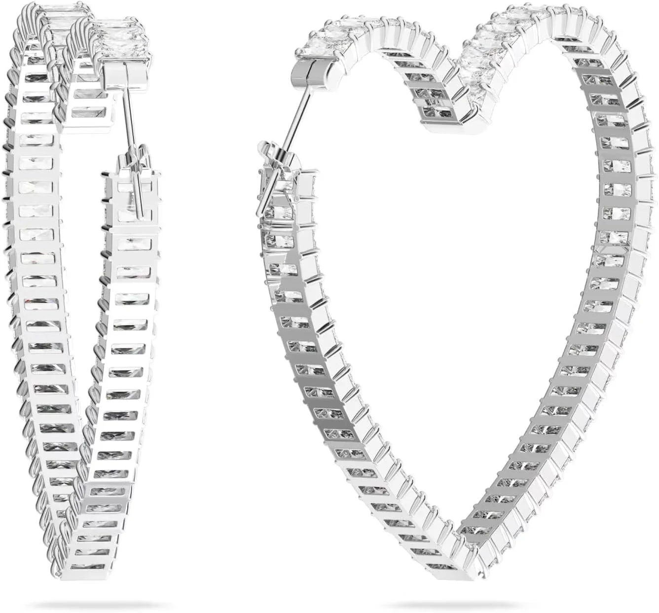 گوشواره های کرئول سواروسکی ماتریکس نقره ای قلبی با کریستال های زیرکونیا سواروسکی 5647591 گوشواره های کرئول سواروسکی ماتریکس نقره ای قلبی با کریستال های زیرکونیا سواروسکی 5647591