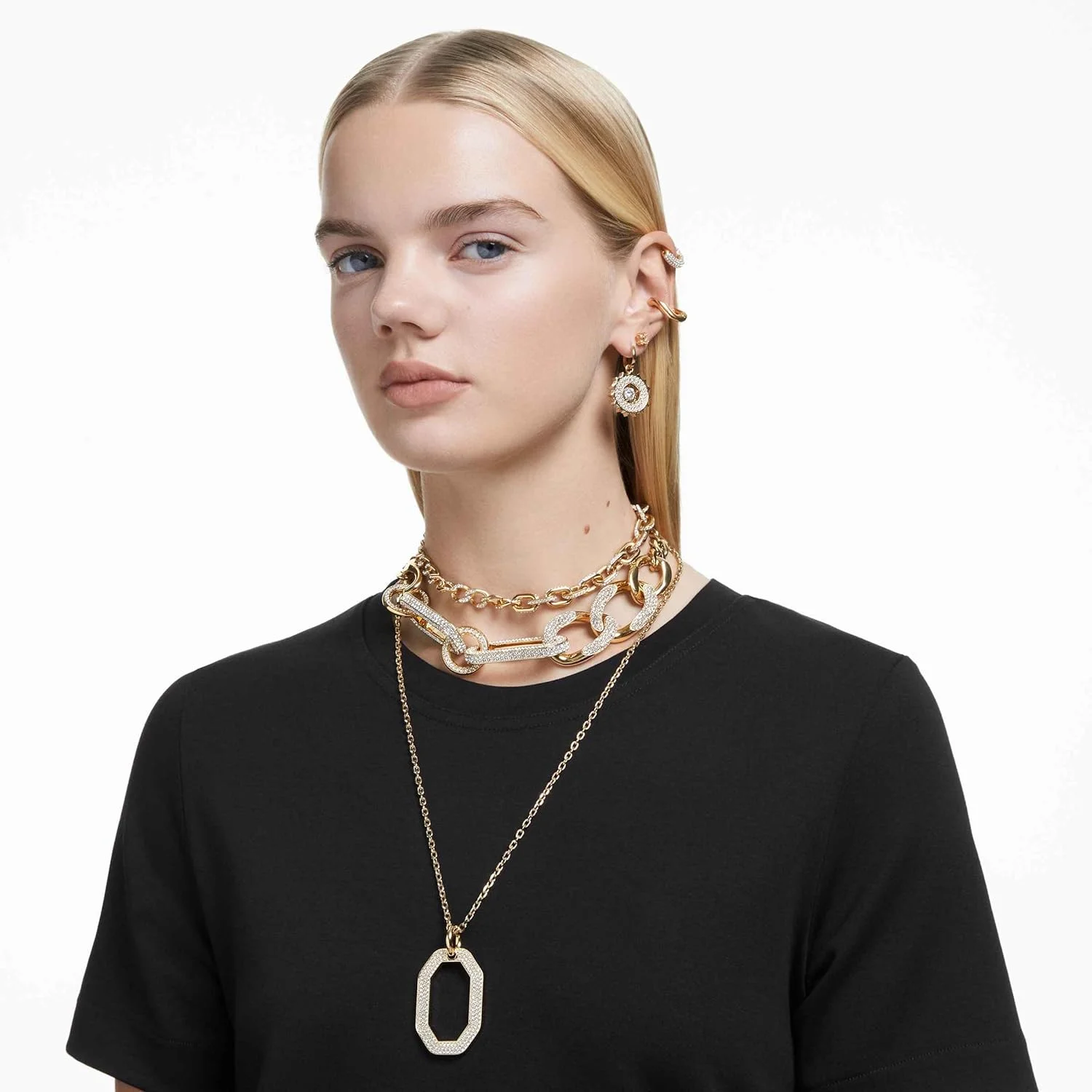 گوشواره های میخی استیلا سواروسکی، برش کوسن، زرد، روکش طلایی گوشواره های میخی استیلا سواروسکی، برش کوسن، زرد، روکش طلایی