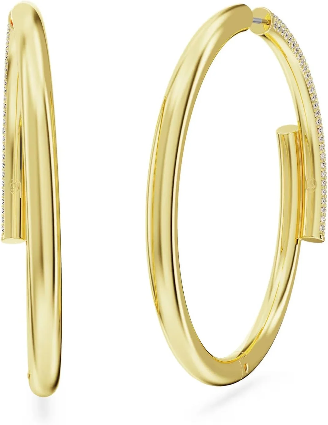 گوشواره حلقه ای سواروسکی Dextera، سفید، با روکش طلایی گوشواره حلقه ای سواروسکی Dextera، سفید، با روکش طلایی