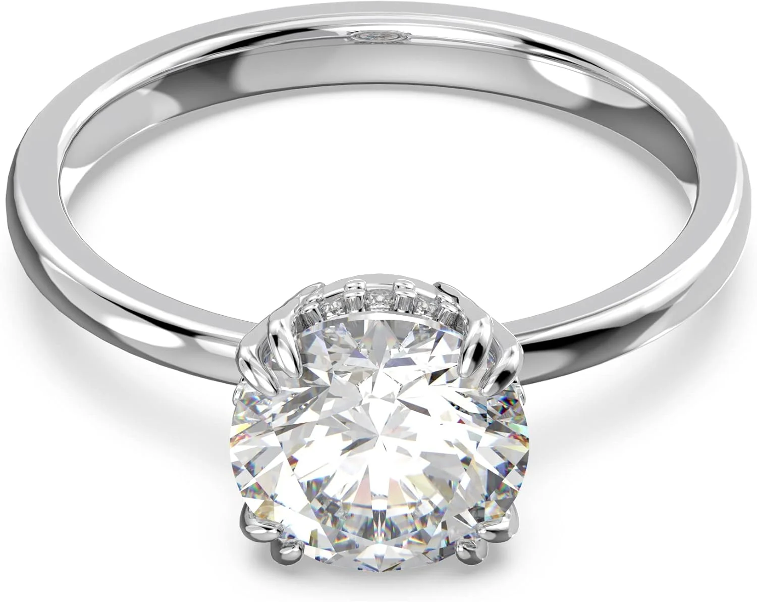 انگشتر کوکتل سواروسکی Constella، برش پرنسسی، سفید، روکش رودیوم