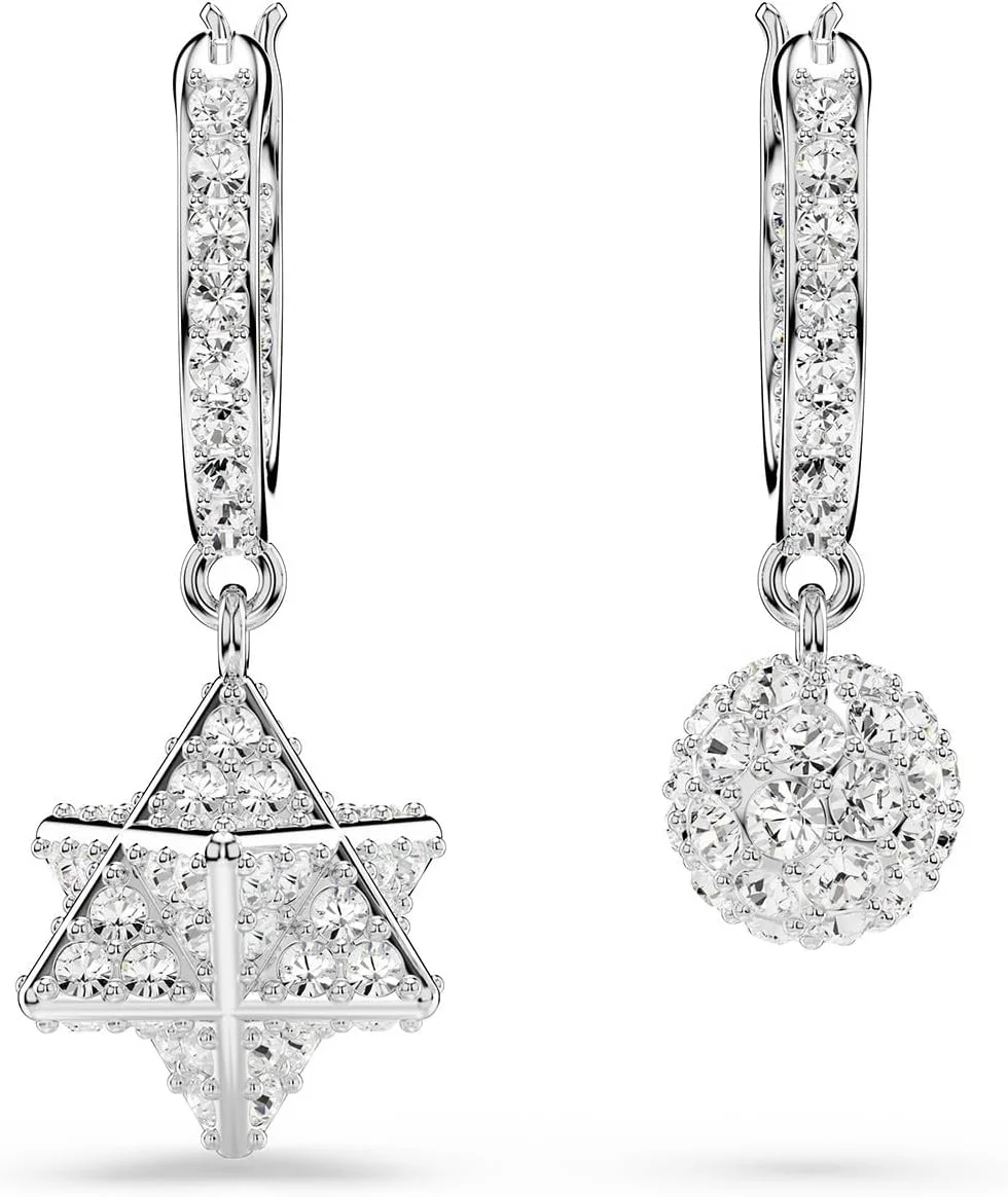 گوشواره آویز نامتقارن سواروسکی Dextera با روکش رودیوم، طرح ستاره و کره برش گرد، سفید گوشواره آویز نامتقارن سواروسکی Dextera با روکش رودیوم، طرح ستاره و کره برش گرد، سفید