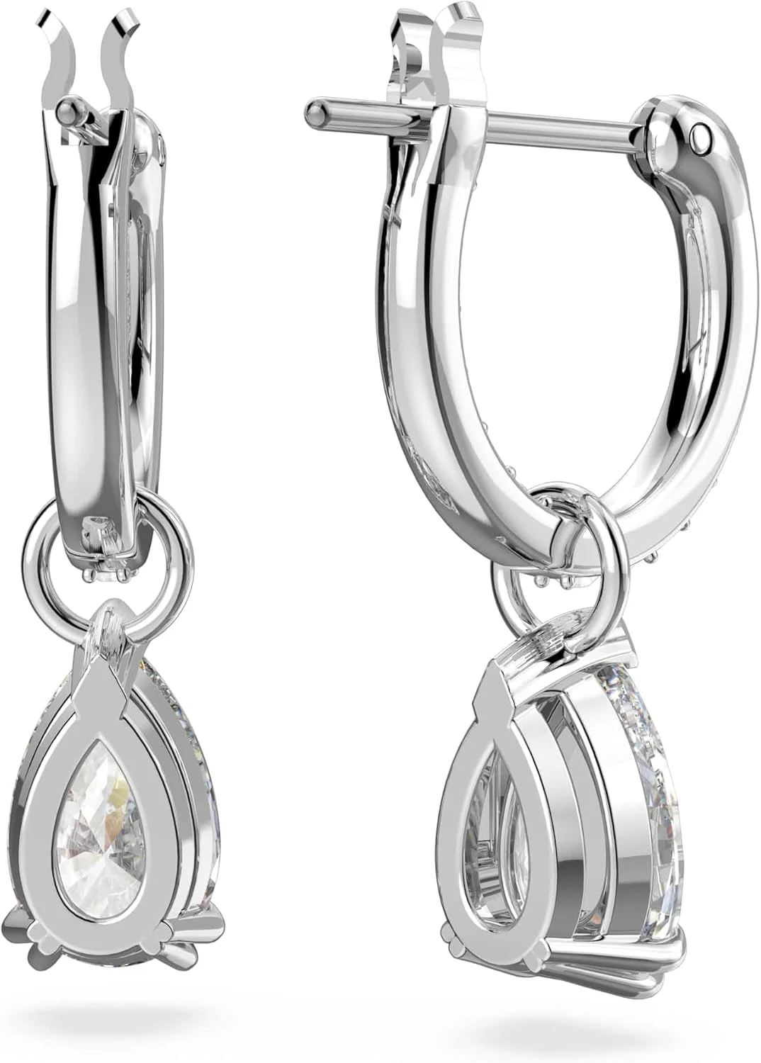 گوشواره های حلقه ای سواروسکی میلنیا، برش گلابی، سفید، روکش رودیوم گوشواره های حلقه ای سواروسکی میلنیا، برش گلابی، سفید، روکش رودیوم