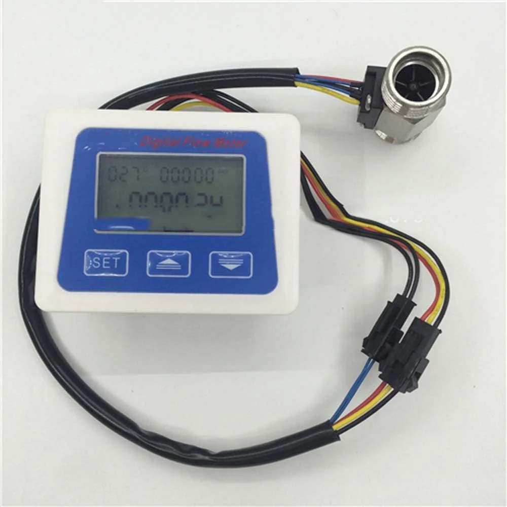 فلومتر دیجیتال HANWERU + سنسور جریان استیل ضد زنگ 1/2 اینچ + سنسور دما فلومتر دیجیتال HANWERU + سنسور جریان استیل ضد زنگ 1/2 اینچ + سنسور دما