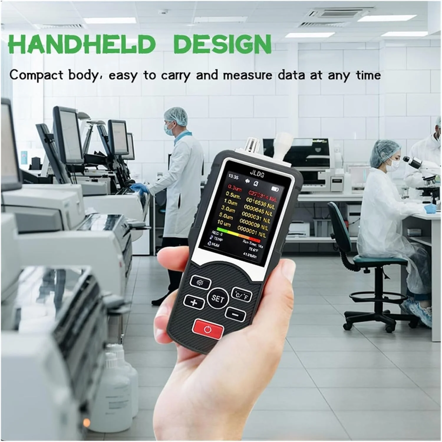 دستگاه شمارنده ذرات گرد و غبار HANWEJF، آشکارساز 6 کاناله PM2.5 CO2 با صفحه نمایش LCD، تستر کیفیت هوا، مناسب برای استفاده خانگی، دستگاه نمایش زنده گاز، دستگاه نمایش زنده کیفیت هوا