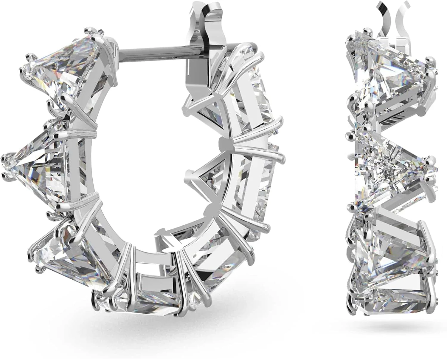 مجموعه گوشواره کریستال Swarovski Ortyx، تک کاف گوش، جفت گوشواره، روکش رودیوم و رزگلد