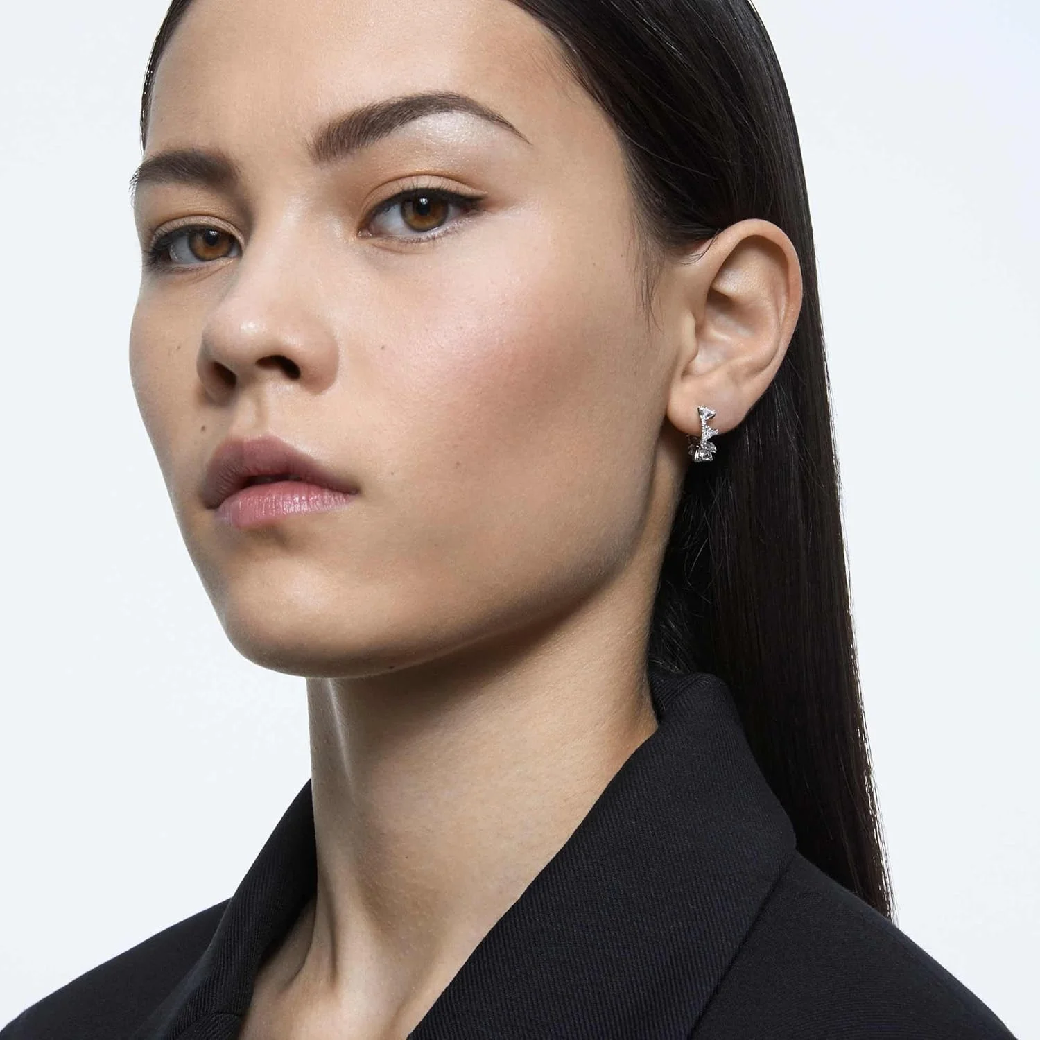 مجموعه گوشواره کریستال Swarovski Ortyx، تک کاف گوش، جفت گوشواره، روکش رودیوم و رزگلد