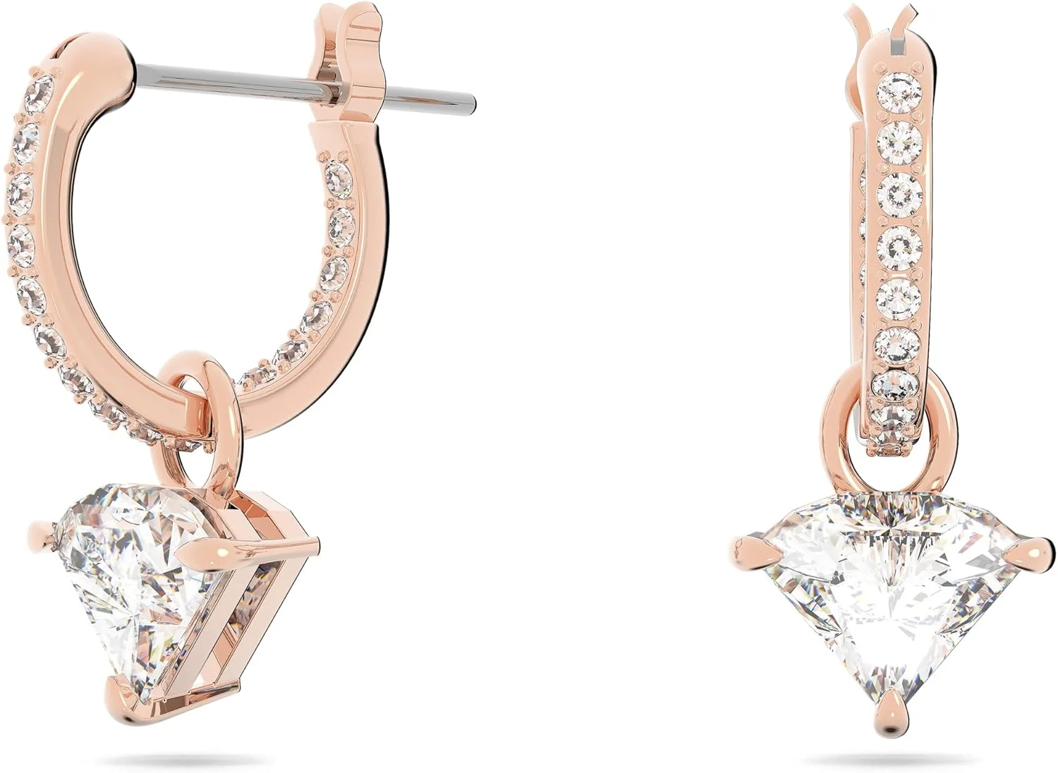 مجموعه سواروسکی اورتیکس، تک سایز، کریستال، زیرکونیا کوبیک - روکش طلایی رزگلد، زیرکونیا/سفید