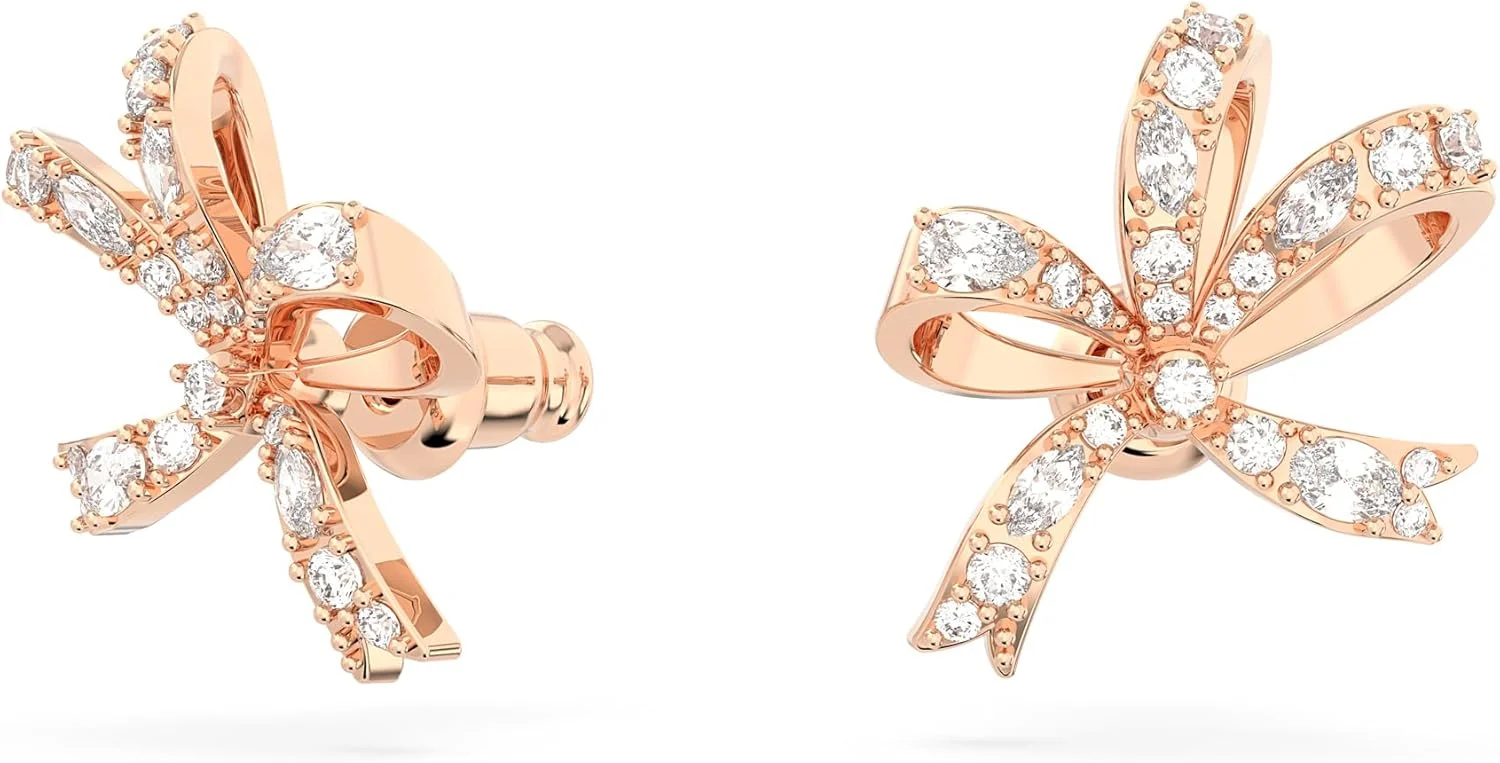 گوشواره های میخی سواروسکی ولتا، پاپیونی، کوچک، سفید، روکش طلایی رزگلد، تک سایز، طلایی رزگلد، کریستال گوشواره های میخی سواروسکی ولتا، پاپیونی، کوچک، سفید، روکش طلایی رزگلد، تک سایز، طلایی رزگلد، کریستال