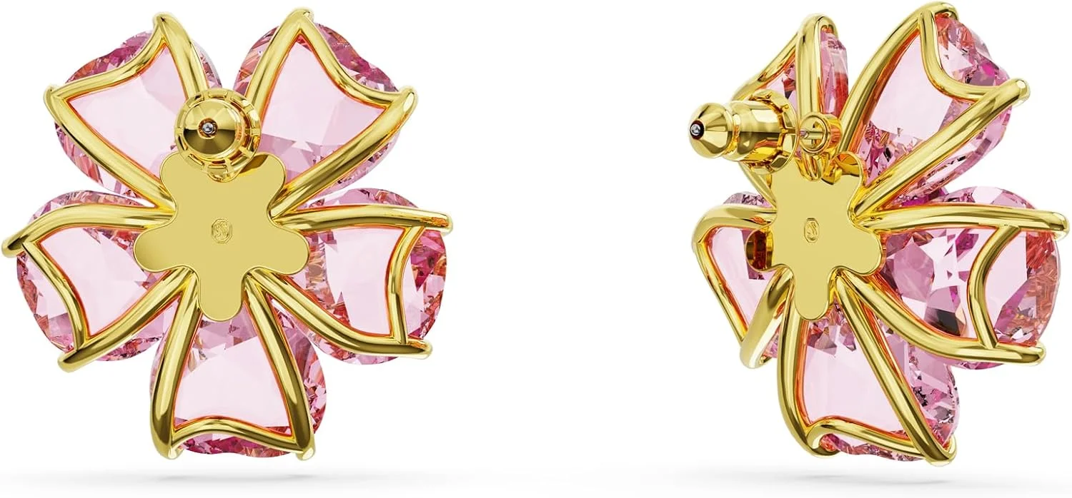 گوشواره های میخی سواروسکی Florere، گل، صورتی، با روکش طلایی گوشواره های میخی سواروسکی Florere، گل، صورتی، با روکش طلایی
