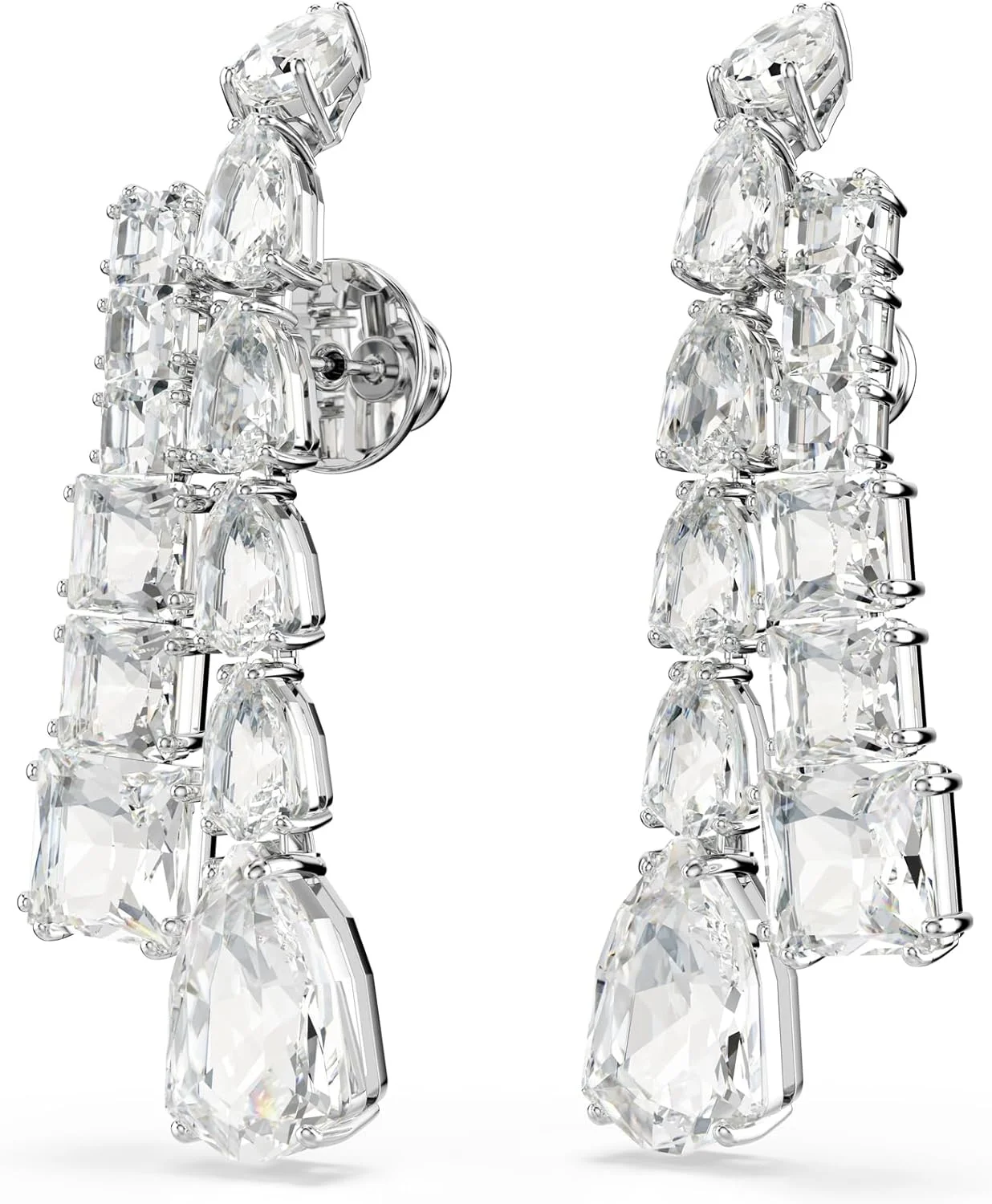 گوشواره آویز سواروسکی مدل Matrix با روکش رودیوم و برش های ترکیبی، سفید گوشواره آویز سواروسکی مدل Matrix با روکش رودیوم و برش های ترکیبی، سفید