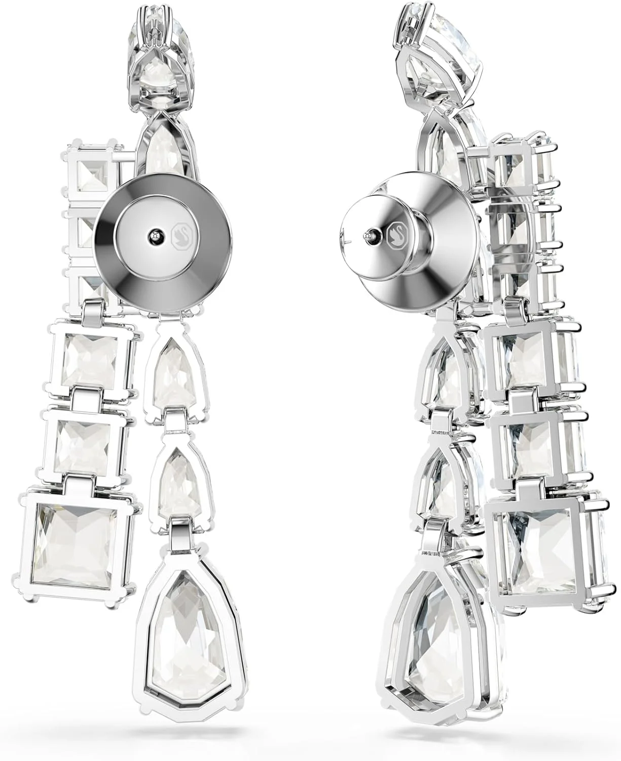 گوشواره آویز سواروسکی مدل Matrix با روکش رودیوم و برش های ترکیبی، سفید گوشواره آویز سواروسکی مدل Matrix با روکش رودیوم و برش های ترکیبی، سفید