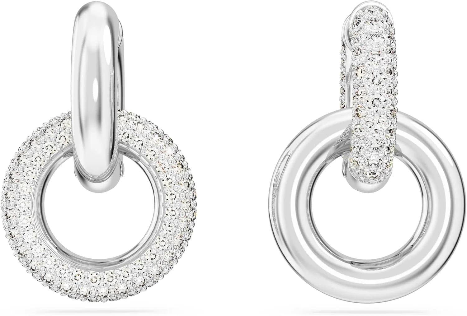 دستبند Swarovski Dextera، برش های مختلف، سفید، روکش رودیوم