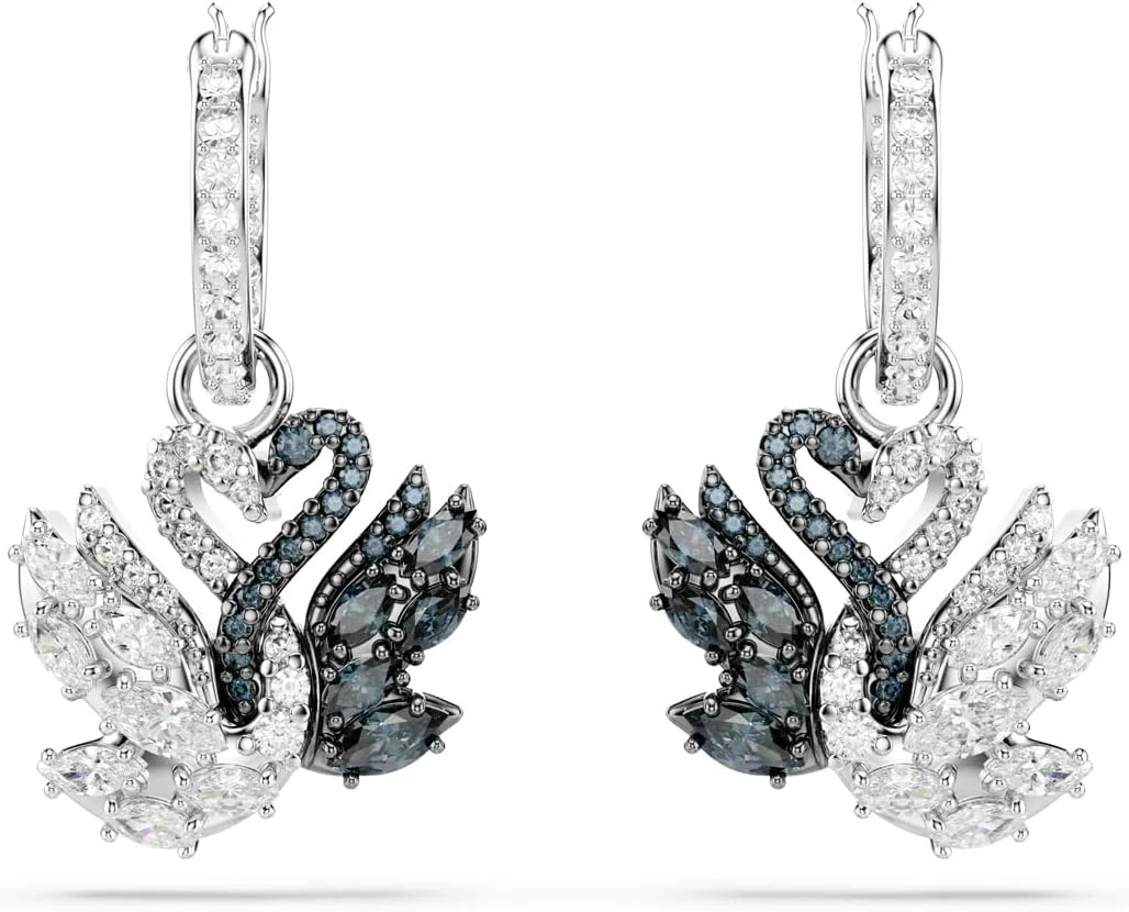 گوشواره های آویز قو سواروسکی، قو، مشکی، روکش رودیوم، تک سایز، کریستال، فلز با روکش رودیوم، زیرکونیا مکعبی، کریستال گوشواره های آویز قو سواروسکی، قو، مشکی، روکش رودیوم، تک سایز، کریستال، فلز با روکش رودیوم، زیرکونیا مکعبی، کریستال