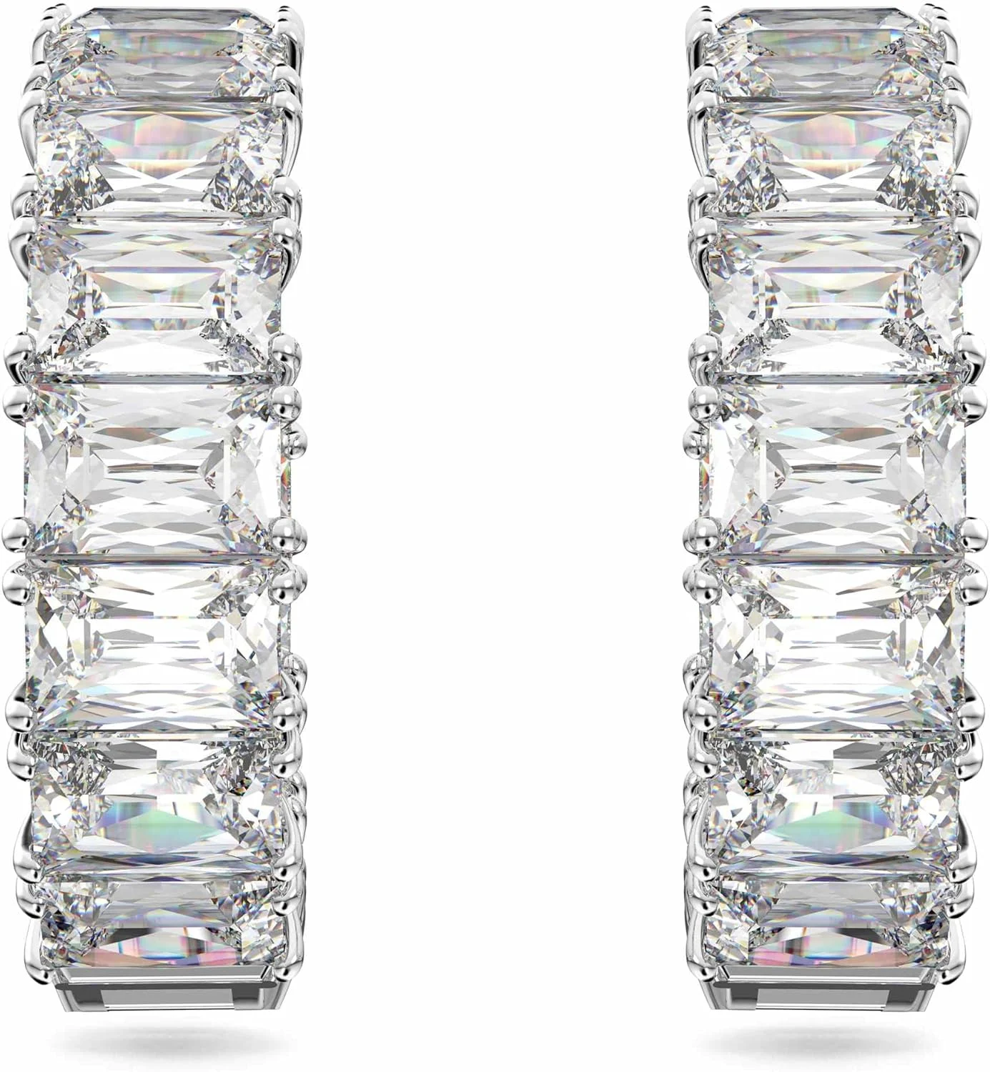 گوشواره های رودیوم اندود شده سواروسکی با کریستال های شفاف سواروسکی گوشواره های رودیوم اندود شده سواروسکی با کریستال های شفاف سواروسکی