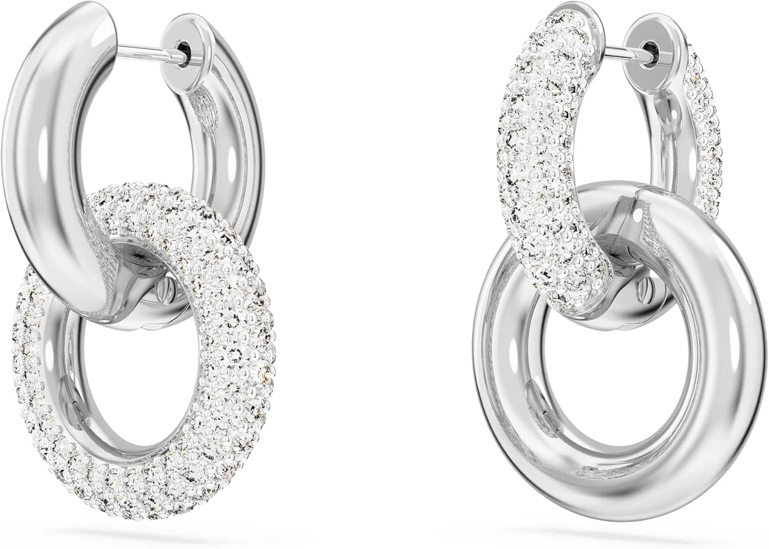 دستبند Swarovski Dextera، برش های مختلف، سفید، روکش رودیوم