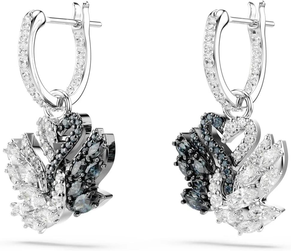 گوشواره های آویز قو سواروسکی، قو، مشکی، روکش رودیوم، تک سایز، کریستال، فلز با روکش رودیوم، زیرکونیا مکعبی، کریستال گوشواره های آویز قو سواروسکی، قو، مشکی، روکش رودیوم، تک سایز، کریستال، فلز با روکش رودیوم، زیرکونیا مکعبی، کریستال