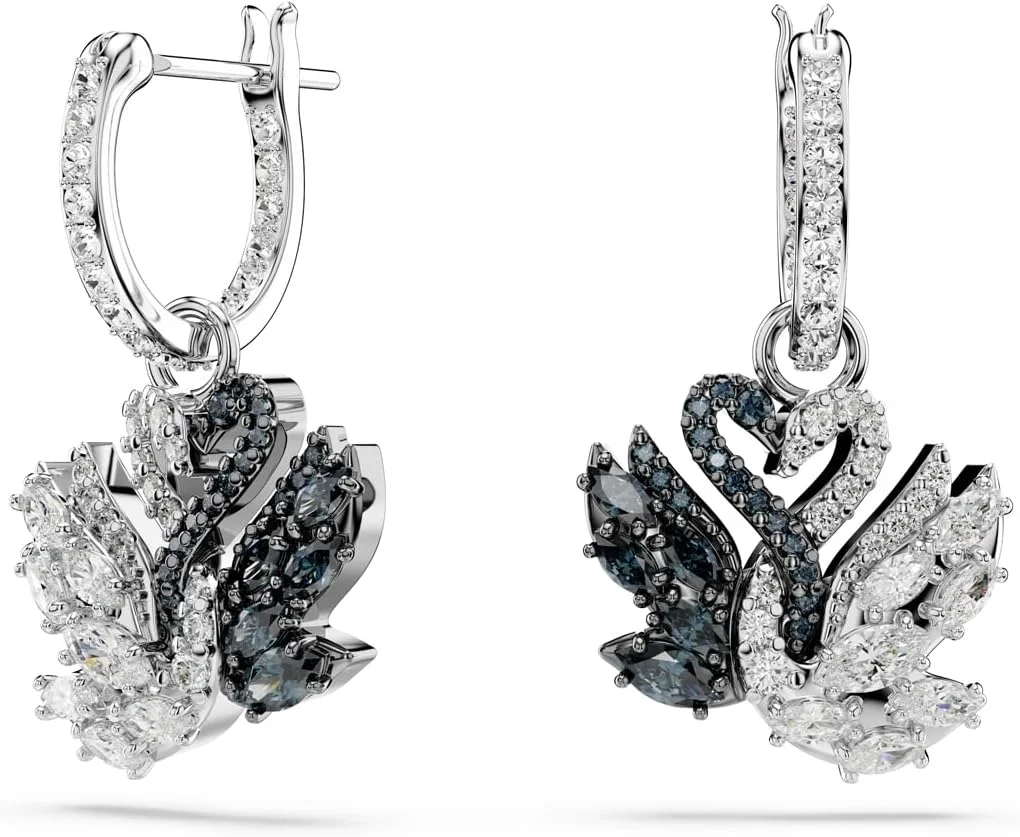 گوشواره های آویز قو سواروسکی، قو، مشکی، روکش رودیوم، تک سایز، کریستال، فلز با روکش رودیوم، زیرکونیا مکعبی، کریستال گوشواره های آویز قو سواروسکی، قو، مشکی، روکش رودیوم، تک سایز، کریستال، فلز با روکش رودیوم، زیرکونیا مکعبی، کریستال