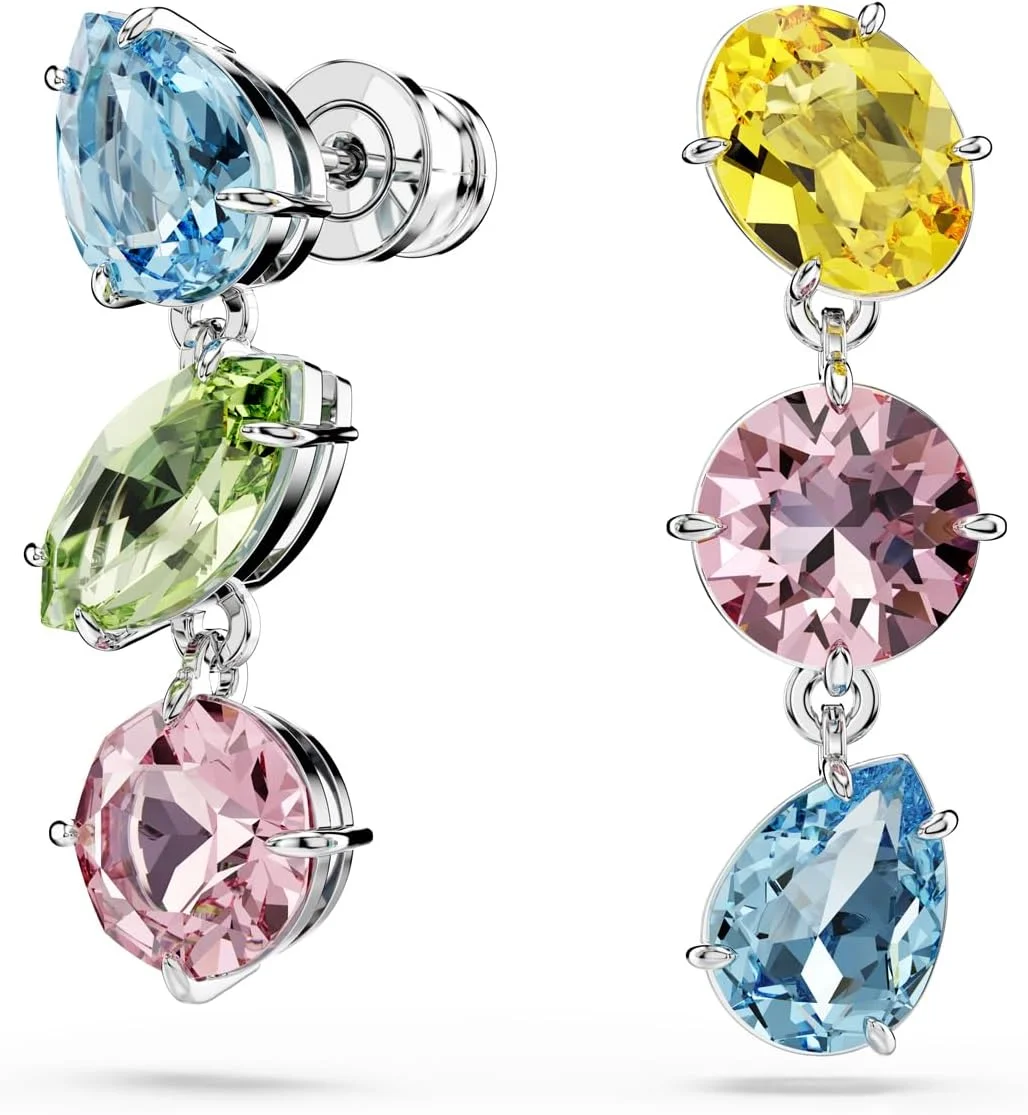 گوشواره آویز سواروسکی مدل Gema، طراحی نامتقارن، برش های ترکیبی، چند رنگ، روکش رودیوم گوشواره آویز سواروسکی مدل Gema، طراحی نامتقارن، برش های ترکیبی، چند رنگ، روکش رودیوم
