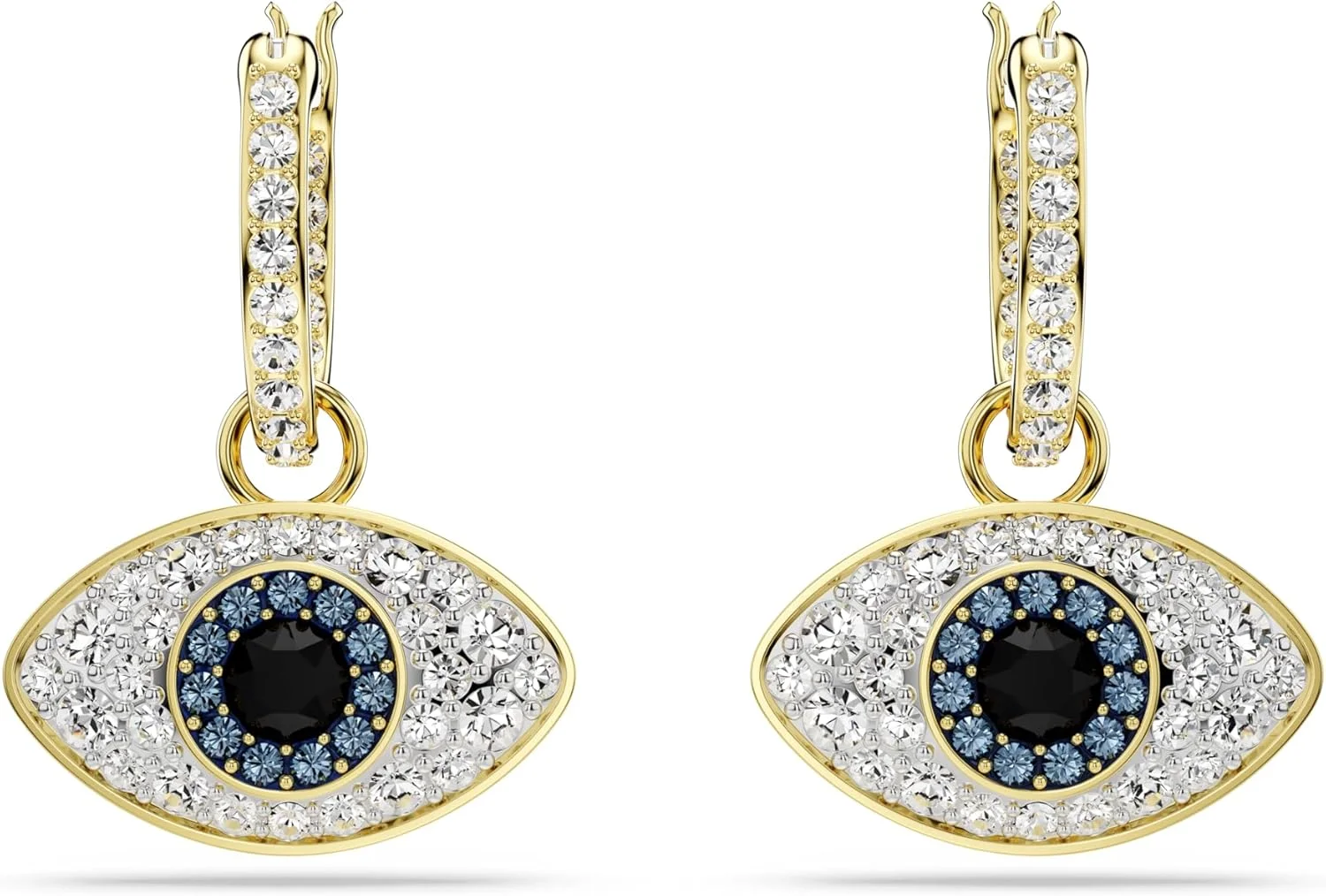 گوشواره های آویز سواروسکی مدل سمبولیکا، طرح چشم نظر، آبی، با روکش طلایی گوشواره های آویز سواروسکی مدل سمبولیکا، طرح چشم نظر، آبی، با روکش طلایی