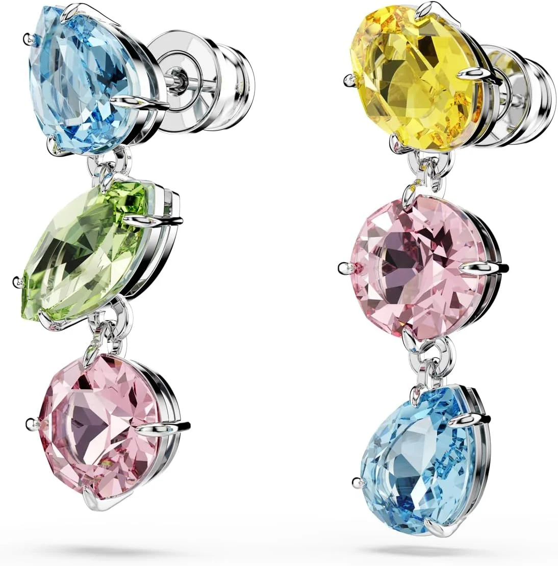 گوشواره آویز سواروسکی مدل Gema، طراحی نامتقارن، برش های ترکیبی، چند رنگ، روکش رودیوم گوشواره آویز سواروسکی مدل Gema، طراحی نامتقارن، برش های ترکیبی، چند رنگ، روکش رودیوم