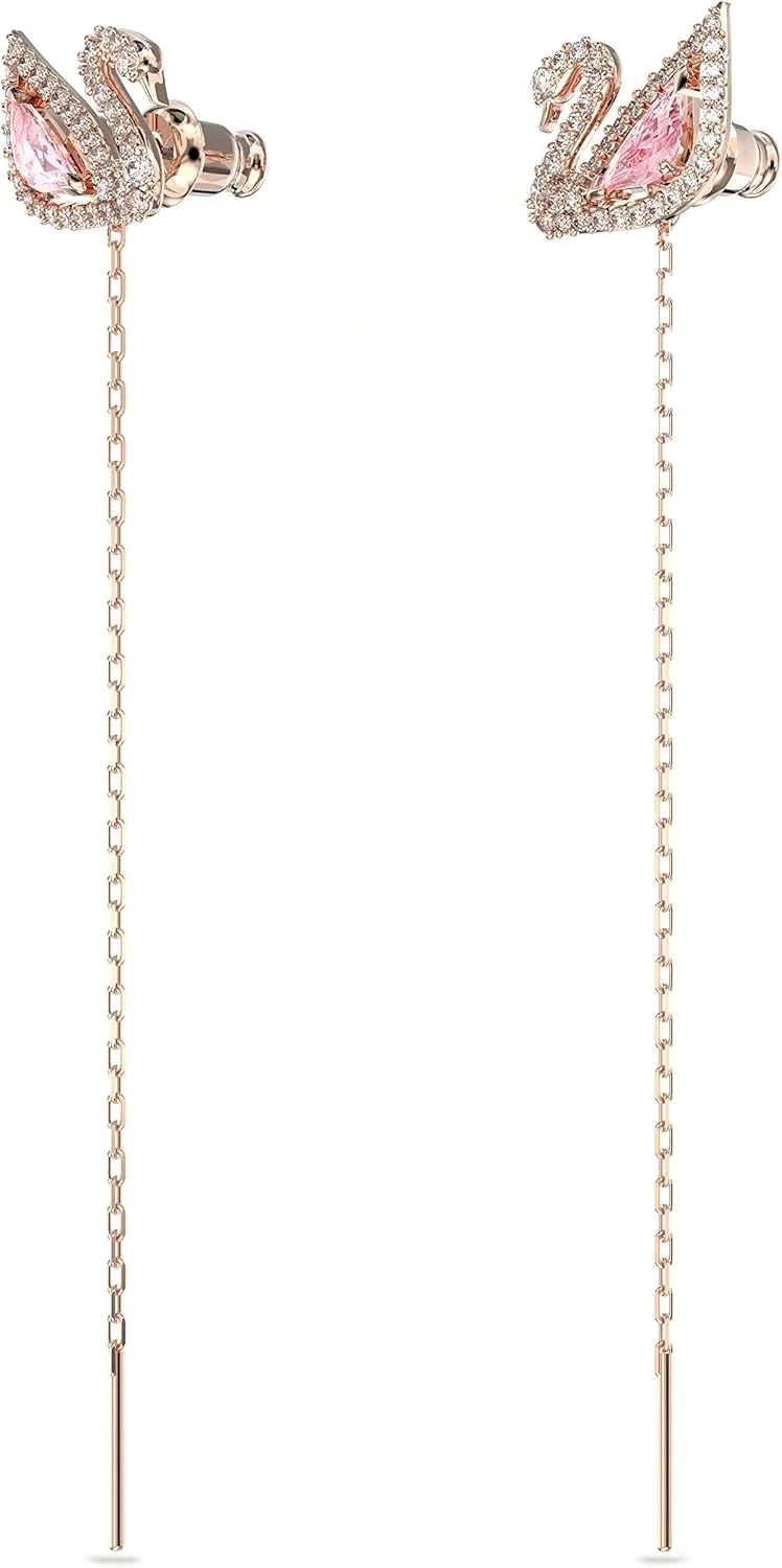 مجموعه جواهرات زنانه قو درخشان سواروسکی، کریستال های آبی، کریستال های صورتی، کریستال های شفاف