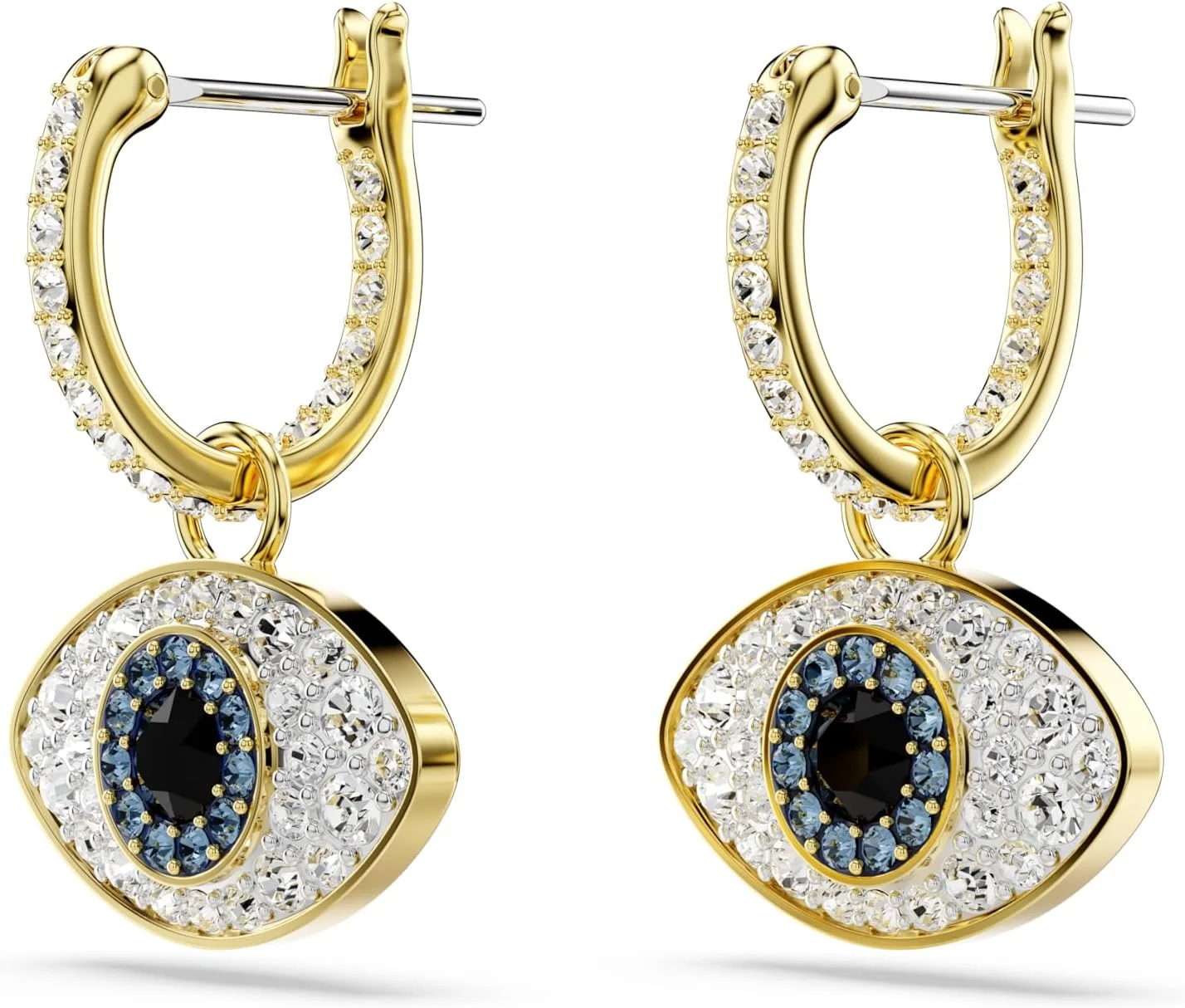 گوشواره های آویز سواروسکی مدل سمبولیکا، طرح چشم نظر، آبی، با روکش طلایی گوشواره های آویز سواروسکی مدل سمبولیکا، طرح چشم نظر، آبی، با روکش طلایی