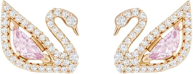 مجموعه جواهرات زنانه قو درخشان سواروسکی، کریستال های آبی، کریستال های صورتی، کریستال های شفاف