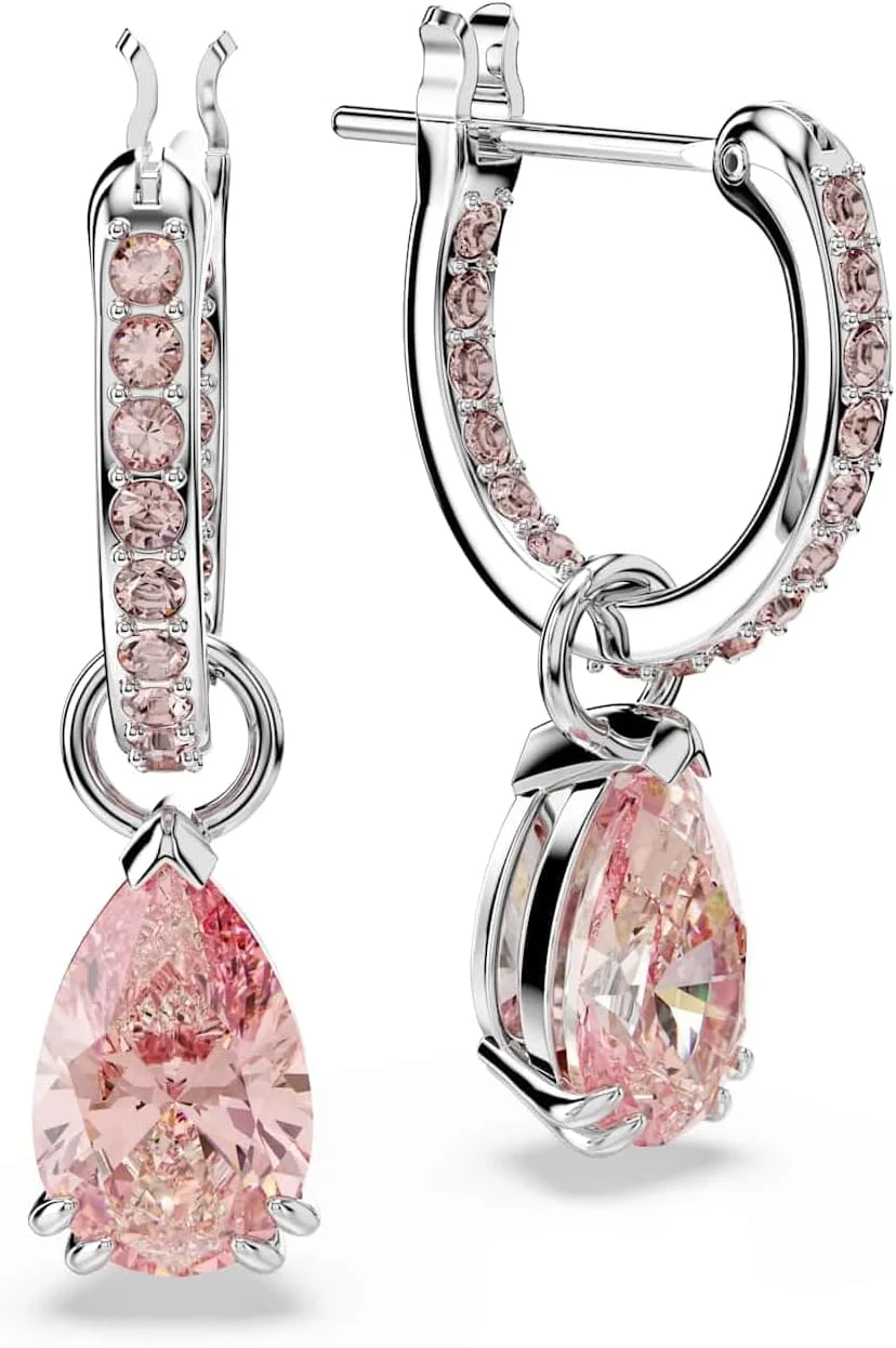 گوشواره آویز سواروسکی Attract، برش گلابی، صورتی، روکش رودیوم گوشواره آویز سواروسکی Attract، برش گلابی، صورتی، روکش رودیوم