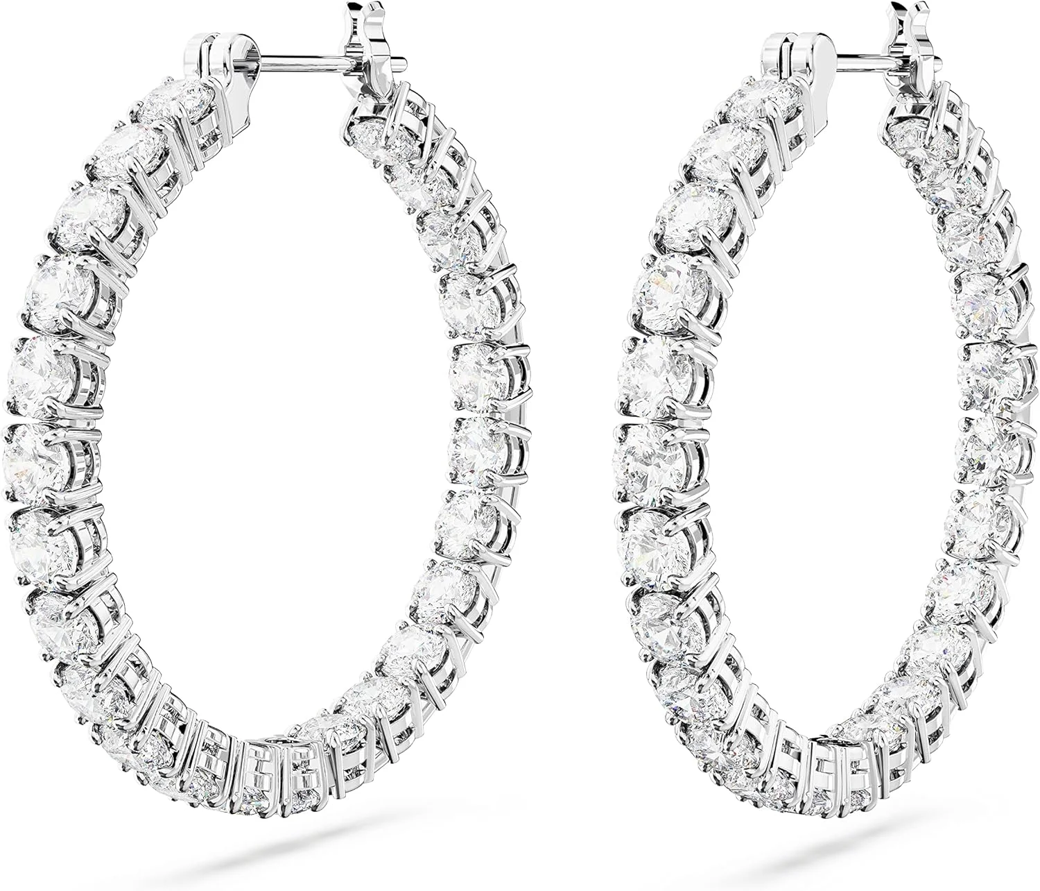 گوشواره حلقه ای سواروسکی مدل ماتریکس، کریستال روی پایه فلزی گوشواره حلقه ای سواروسکی مدل ماتریکس، کریستال روی پایه فلزی