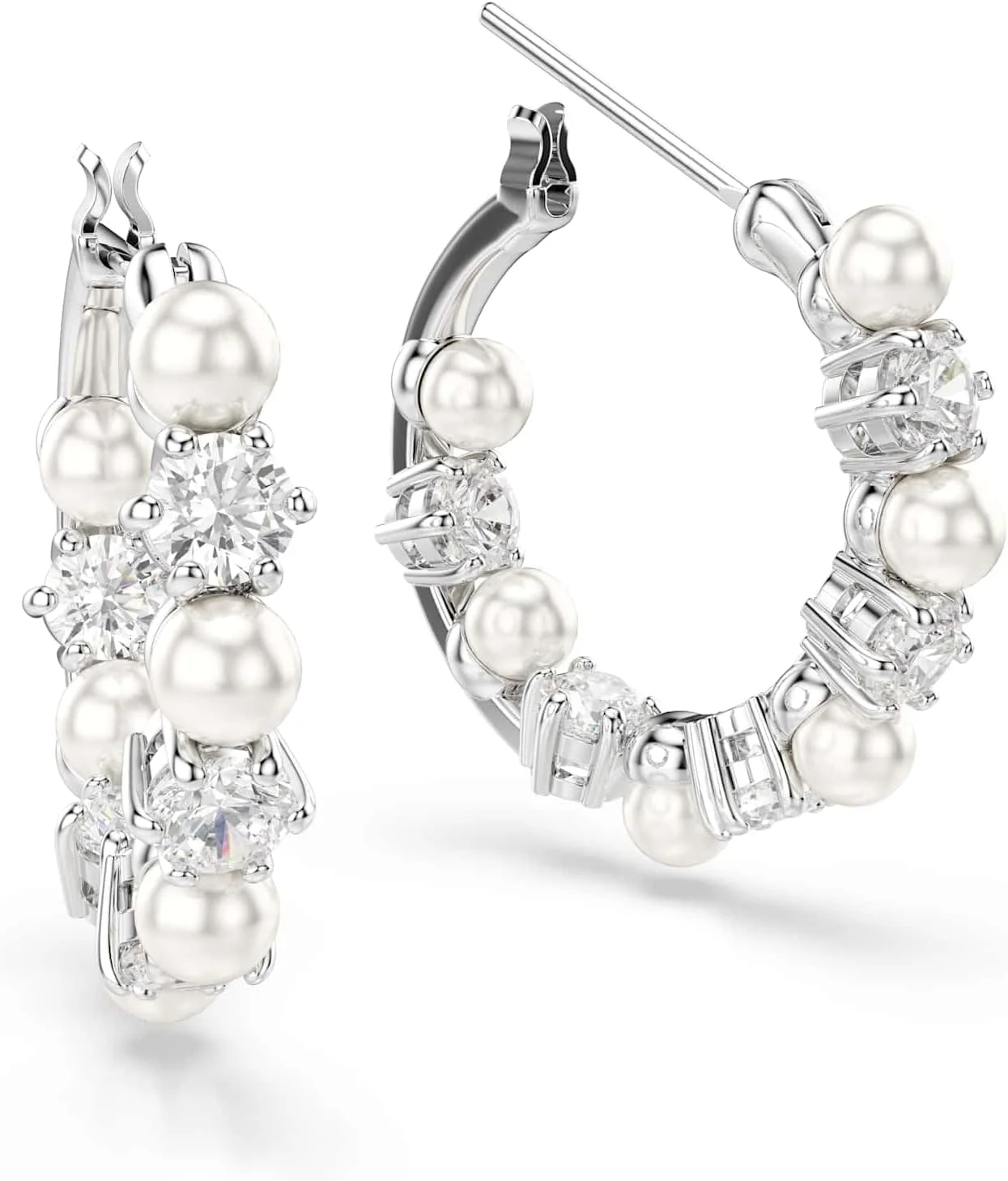 گوشواره آویز سواروسکی مدل ماتریکس، مروارید کریستالی، برش گرد، سفید، روکش رودیوم گوشواره آویز سواروسکی مدل ماتریکس، مروارید کریستالی، برش گرد، سفید، روکش رودیوم