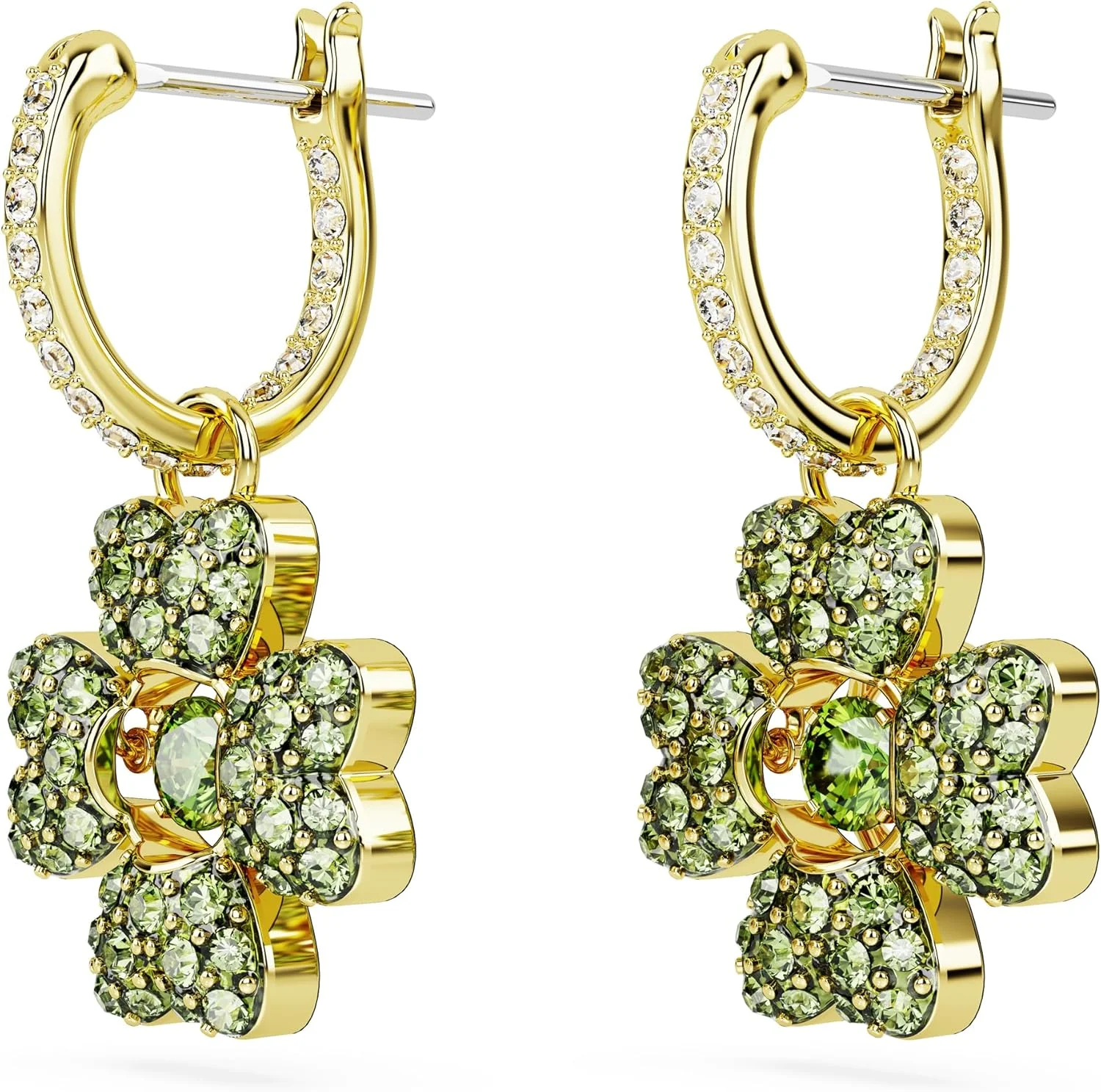 گوشواره آویز شبدر سواچ، ایدیلیا، سبز، با روکش طلایی گوشواره آویز شبدر سواچ، ایدیلیا، سبز، با روکش طلایی