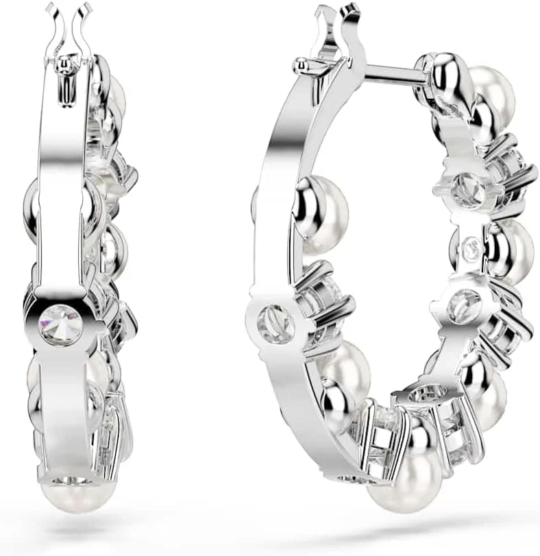 گوشواره آویز سواروسکی مدل ماتریکس، مروارید کریستالی، برش گرد، سفید، روکش رودیوم گوشواره آویز سواروسکی مدل ماتریکس، مروارید کریستالی، برش گرد، سفید، روکش رودیوم