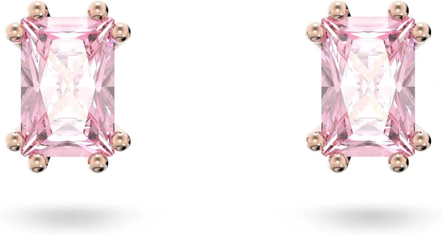 گوشواره های میخی استیلا سواروسکی، سنگ های کهربایی، آبی و صورتی در روکش های فلزی مختلف