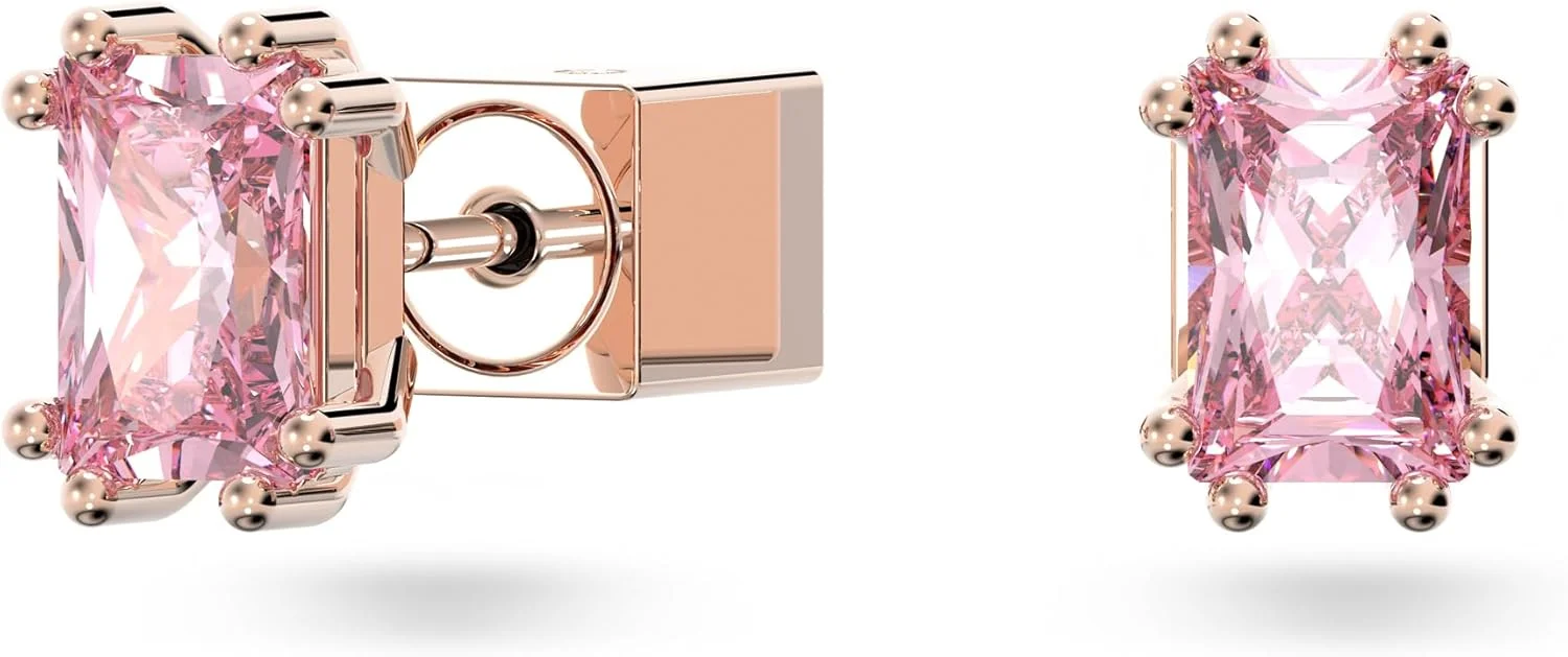 گوشواره های میخی استیلا سواروسکی، سنگ های کهربایی، آبی و صورتی در روکش های فلزی مختلف