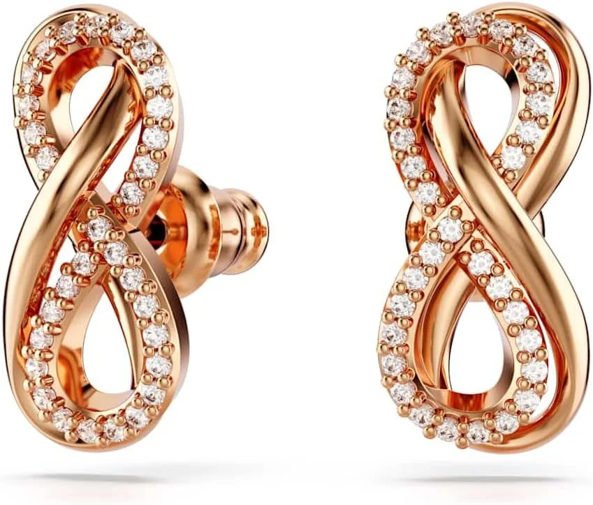 گوشواره های میخی سواروسکی هایپربولا، بی نهایت، سفید، با روکش طلایی رزگلد گوشواره های میخی سواروسکی هایپربولا، بی نهایت، سفید، با روکش طلایی رزگلد