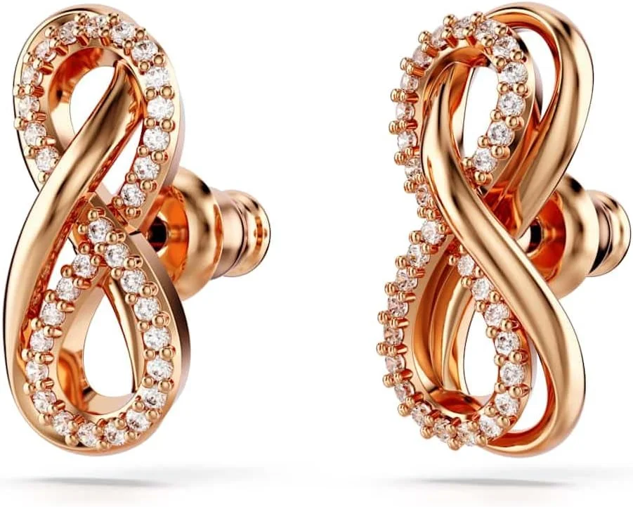 گوشواره های میخی سواروسکی هایپربولا، بی نهایت، سفید، با روکش طلایی رزگلد گوشواره های میخی سواروسکی هایپربولا، بی نهایت، سفید، با روکش طلایی رزگلد