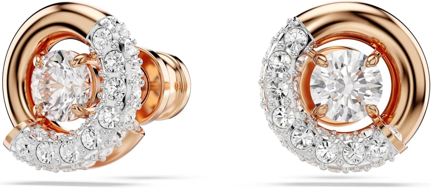 Swarovski Dextera pendant, Round cut, White, Rose gold-tone plated Swarovski Dextera pendant, Round cut, White, Rose gold-tone plated