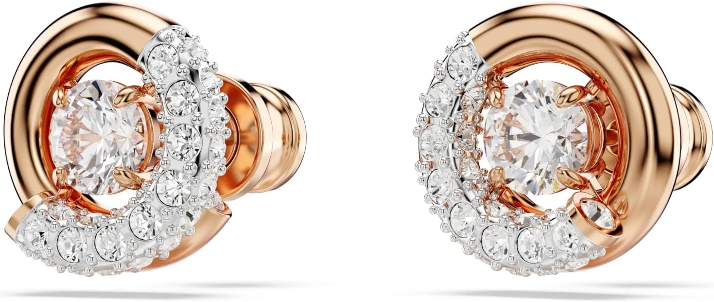 Swarovski Dextera pendant, Round cut, White, Rose gold-tone plated Swarovski Dextera pendant, Round cut, White, Rose gold-tone plated