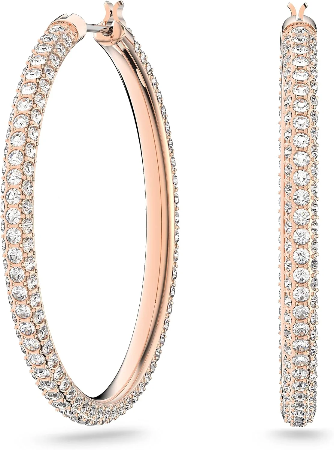 ست گوشواره حلقه ای و گردنبند زنانه سواروسکی مدل Stone Crystal