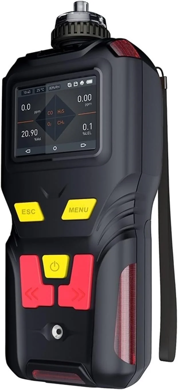 دستگاه تشخیص کیفیت هوا GZDtgsp، ردیاب گاز قابل حمل 4 در 1 گاز EX/O2/H2S/CO و آلارم گازهای مضر، پمپ داخلی