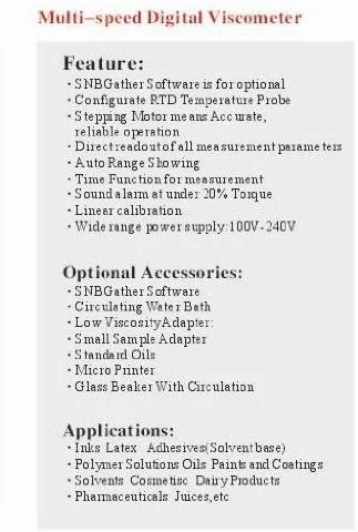 ویسکومتر چرخشی دیجیتال GZDodek، ویسکومتر چرخشی 1 تا 6,000,000mPa.s، دقت: +-1.0% کیفیت قابل اعتماد، SNB-2