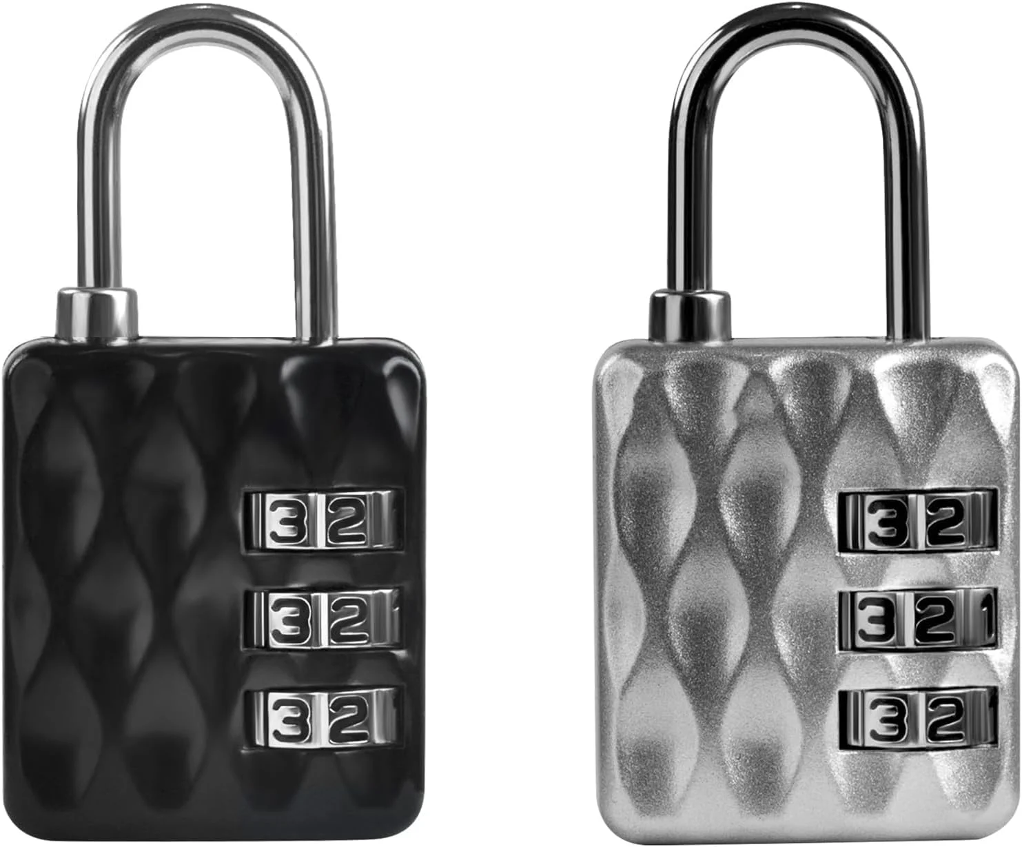 قفل ترکیبی TSA برای مسافرت، قفل مشکی و نقره‌ای برای چمدان، کمد باشگاه، واحد ذخیره سازی، جعبه ابزار، کد 3 رقمی قابل تنظیم، طراحی فشرده و بادوام