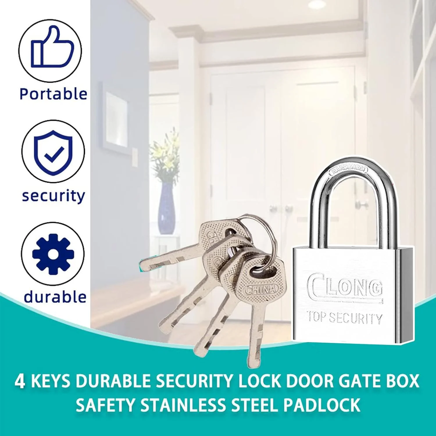 قفل آویز Angivlga، قفل های سنگین با کلید برای سوله، چمدان، گاراژ، انبار، کانتینر، قفل باشگاه، قفل دروازه، ضد آب مناسب فضای باز (قفل آویز)