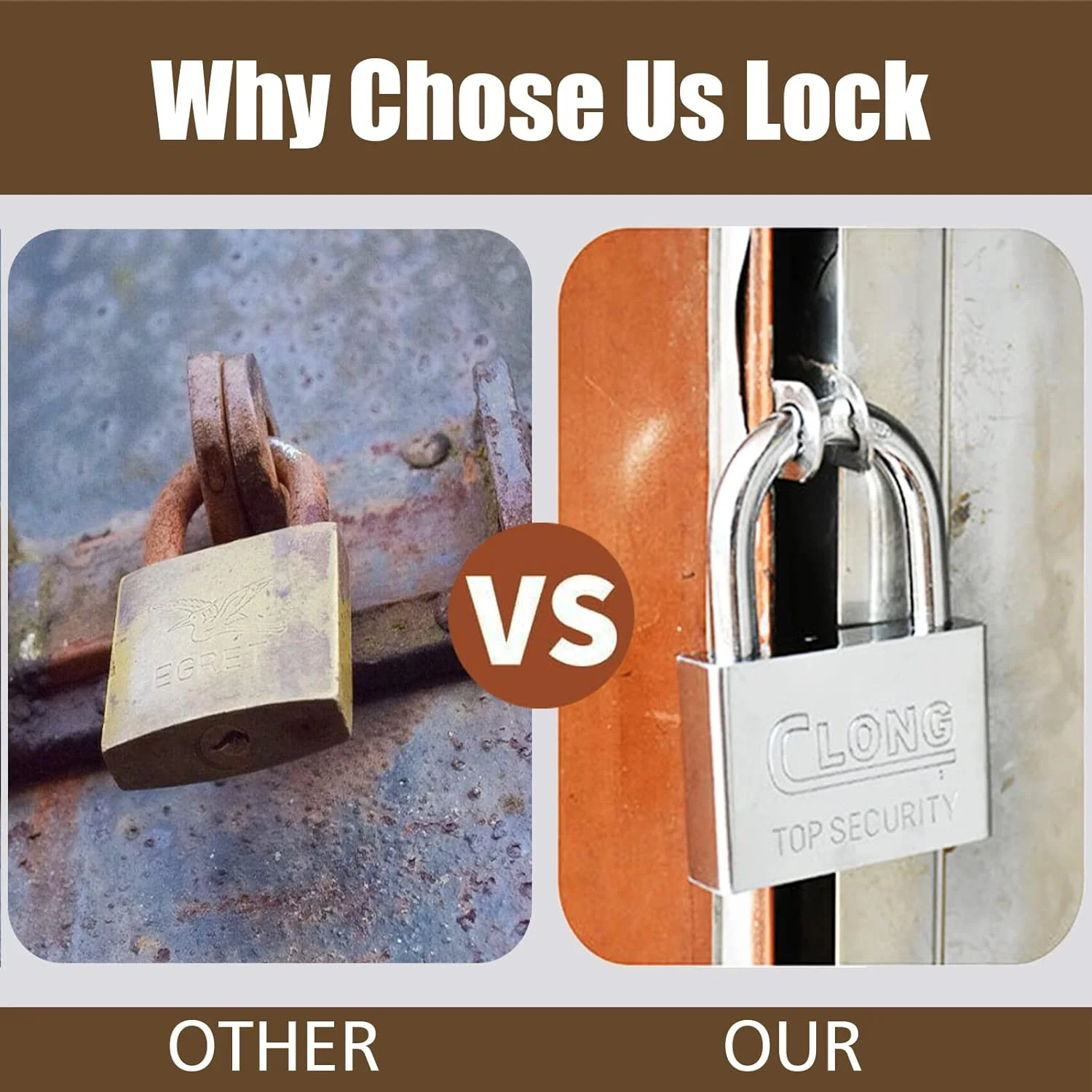 قفل آویز Angivlga، قفل های سنگین با کلید برای سوله، چمدان، گاراژ، انبار، کانتینر، قفل باشگاه، قفل دروازه، ضد آب مناسب فضای باز (قفل آویز)