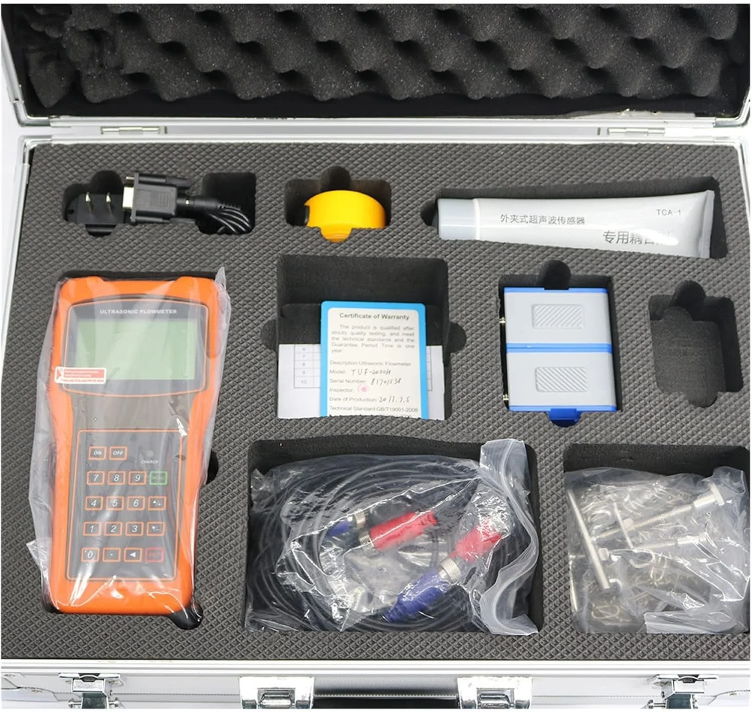 فلومتر التراسونیک دستی GZDodek مدل TUF-2000H با ترنسدیوسر استاندارد TM-1، محدوده اندازه گیری DN50-700mm