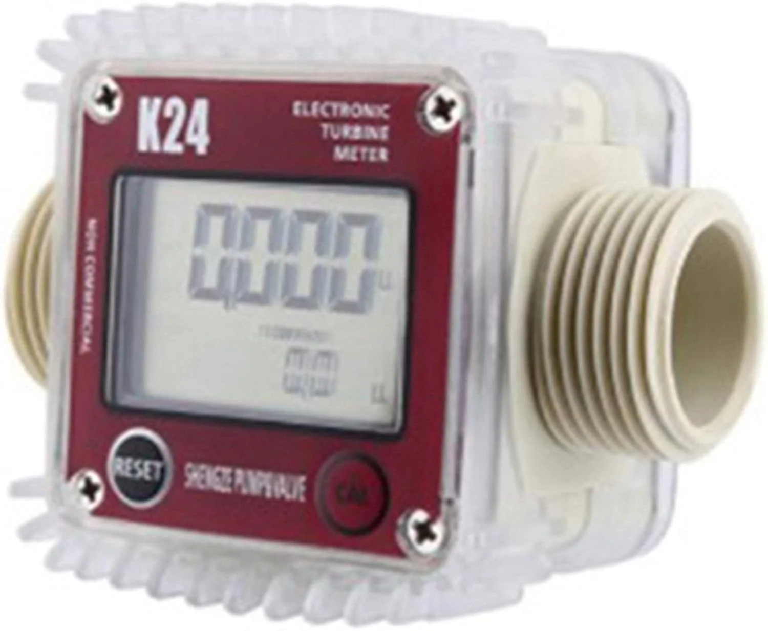 GZDodek یک عدد فلومتر دیجیتال LCD K24، تستر جریان سوخت توربینی برای ابزار اندازه گیری فلومتر مایعات آب دریا (رنگ: رنگ تصادفی)