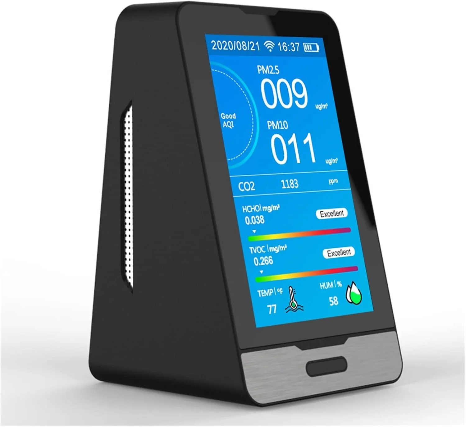 دستگاه تشخیص گاز GZDcjsc مدل DM73B-wifi، سنجش میزان دی اکسید کربن، دستگاه CO2 با دقت بالا، تستر سنسور صفحه نمایش PM2.5