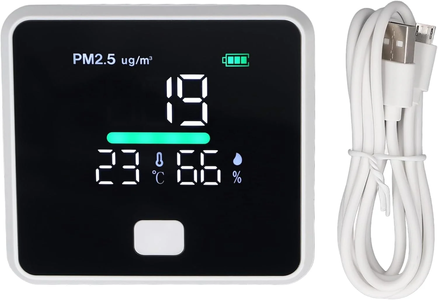 دستگاه سنجش PM2.5 گیرول، متر کیفیت هوا، آشکارساز دما و رطوبت داخلی، حسگر آلودگی هوا قابل حمل، مناسب برای استفاده در خانه و مسافرت