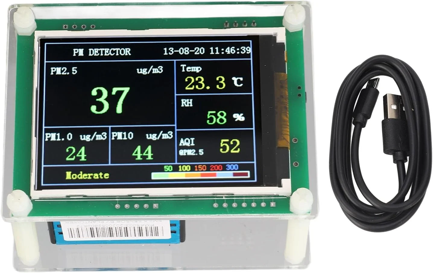 دستگاه تشخیص PM2.5 گیرول (مانیتور کیفیت هوای داخلی)، سنسور PM1.0 PM2.5 PM10، سنجشگر دما، رطوبت، HCHO و CO2، برای تست هوای خانه و محل کار