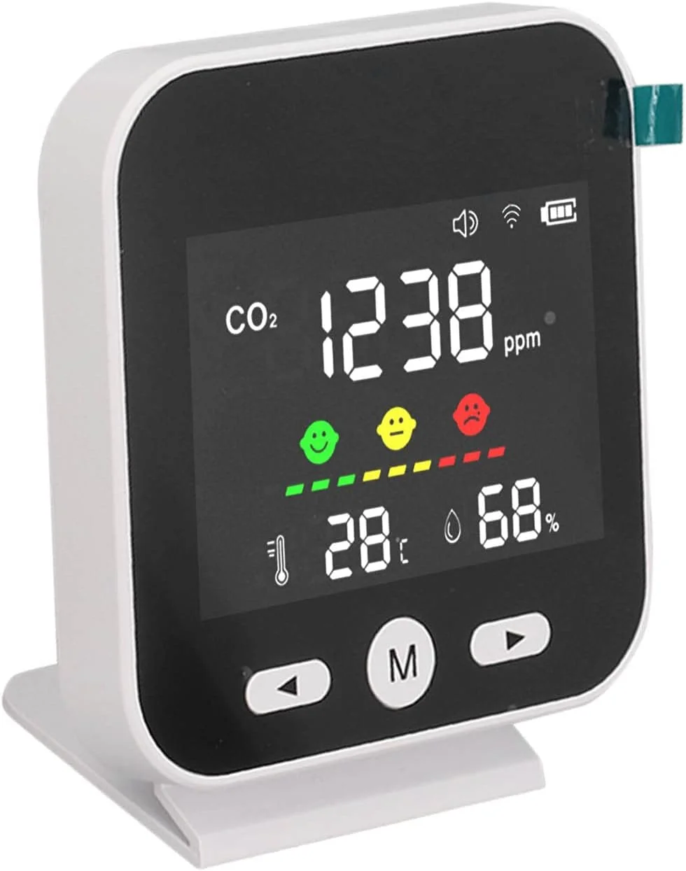 دستگاه سنجش کیفیت هوا Gearwell، نمایشگر LCD هوشمند CO2، دماسنج و رطوبت سنج WiFi سازگار با Tuya، سنسور داخلی